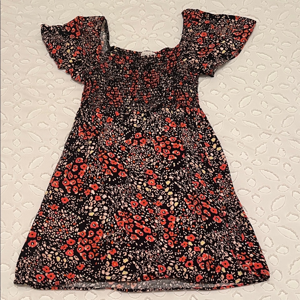 All in Favor Black and Red Floral Dress
